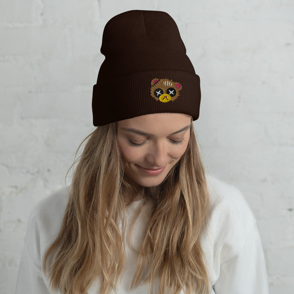 Damaged Bear Cuffed Beanie