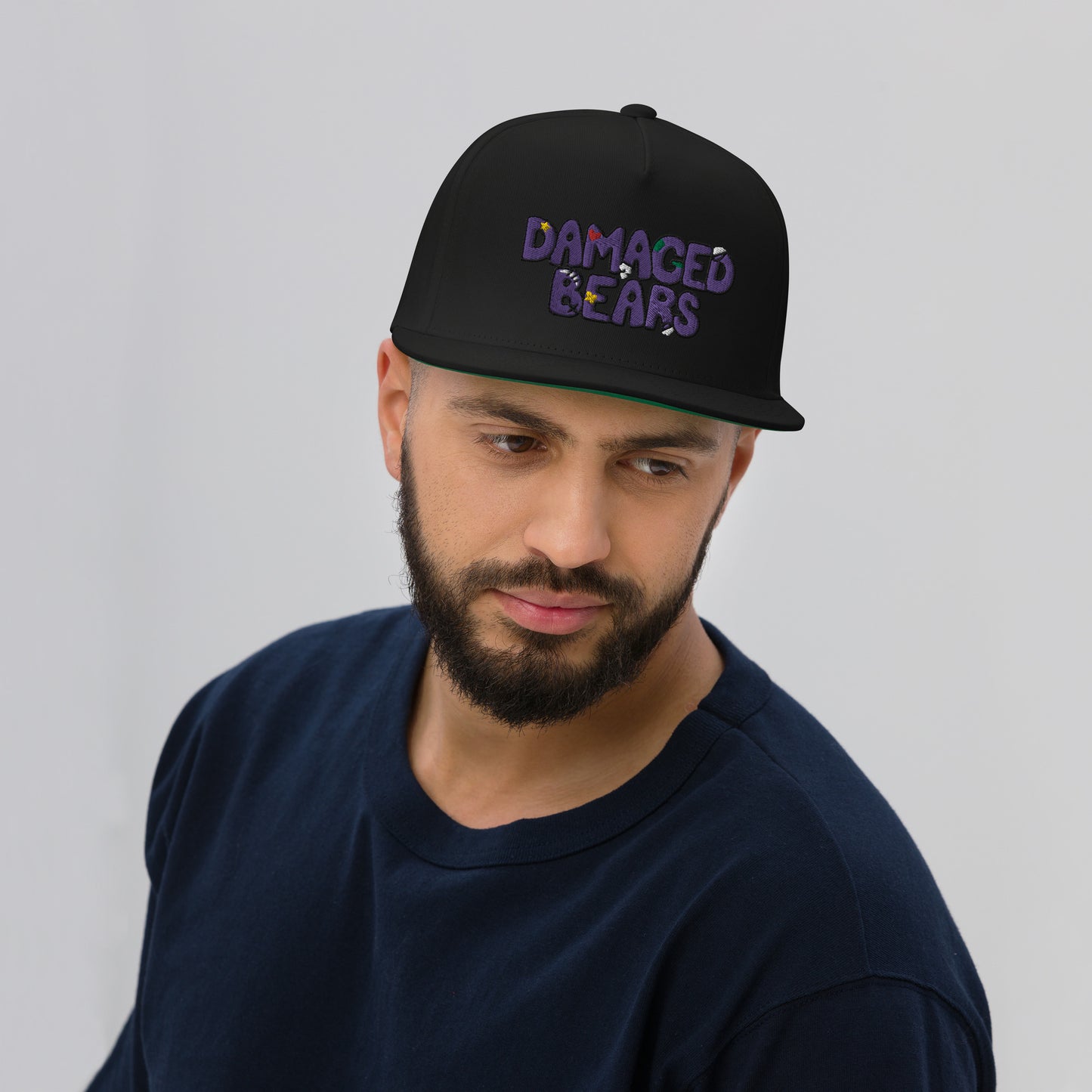 Damaged Bears Logo Flat Bill Cap