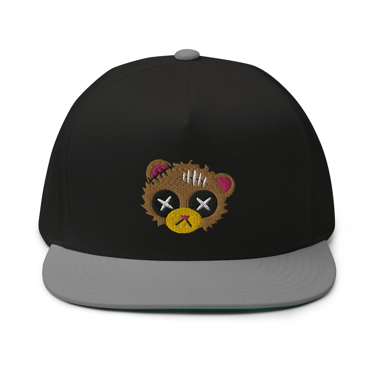 Damaged Bear Flat Bill Cap