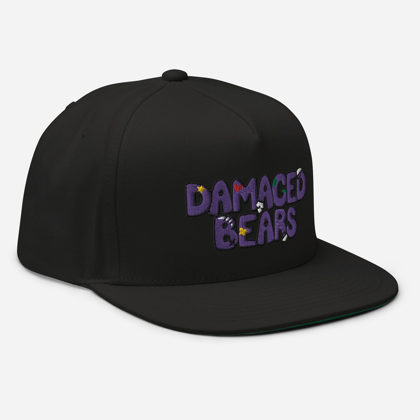 Damaged Bears Logo Flat Bill Cap