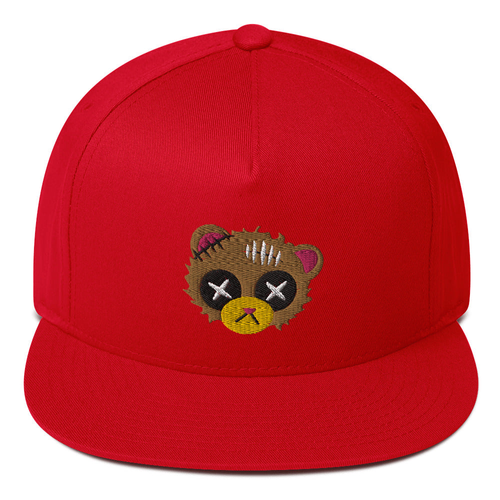 Damaged Bear Flat Bill Cap