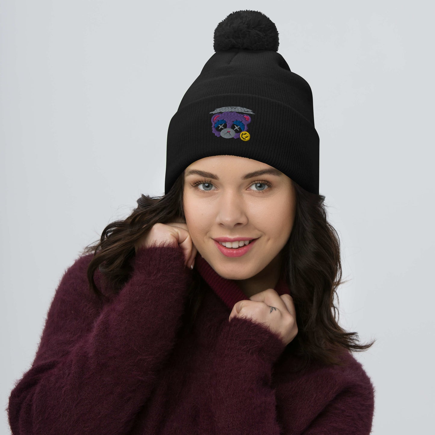 Depression Bear Pom-Pom Beanie