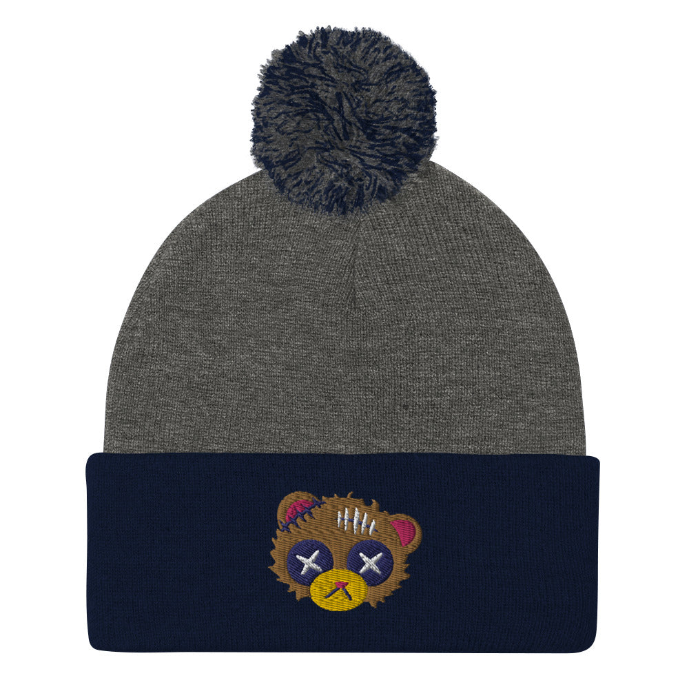 Damaged Bear Pom-Pom Beanie