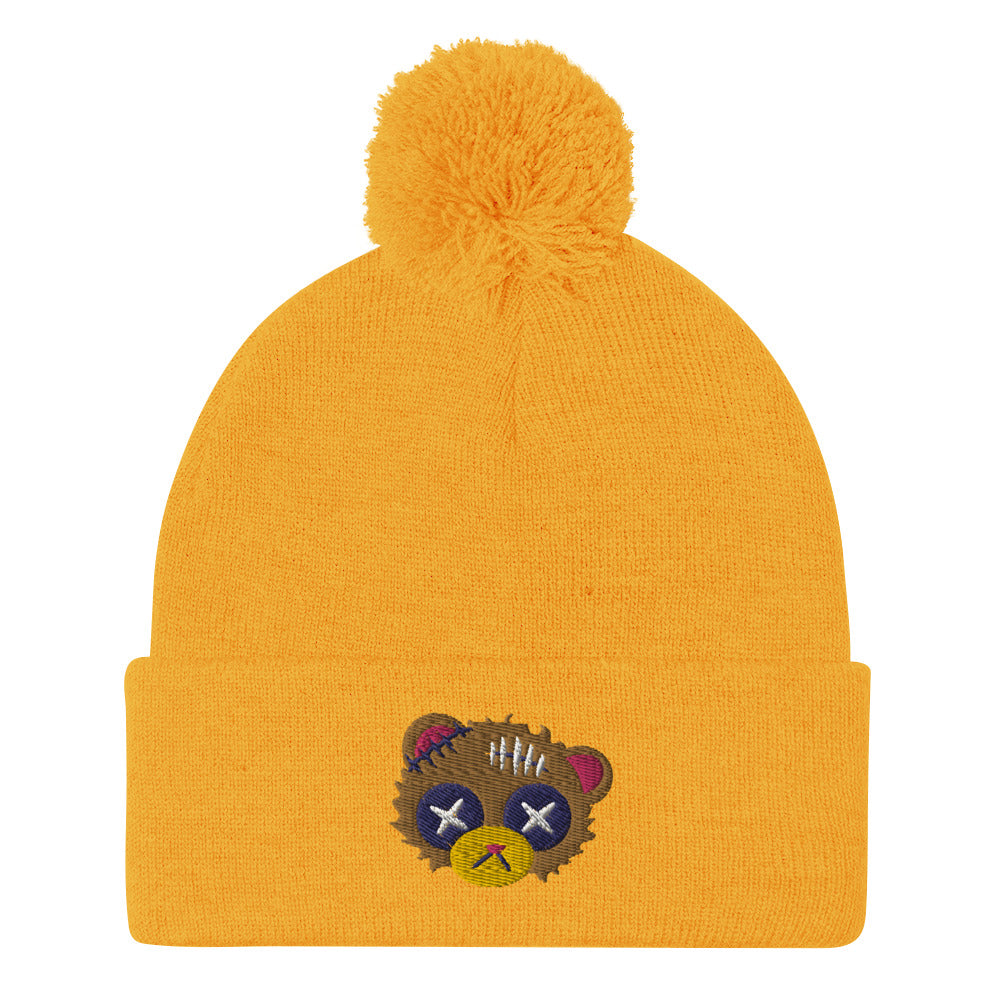 Damaged Bear Pom-Pom Beanie