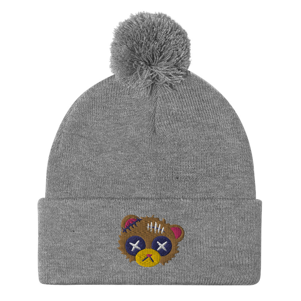 Damaged Bear Pom-Pom Beanie