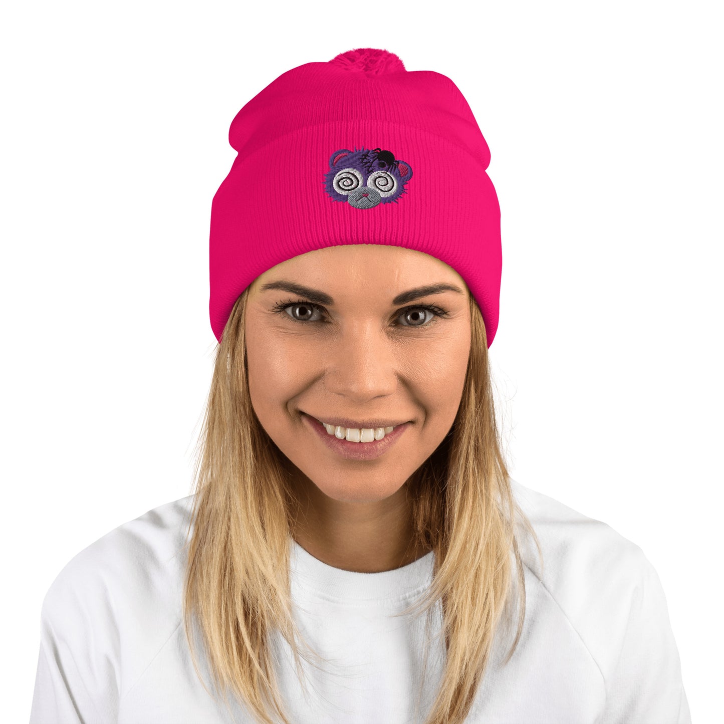 Anxiety Bear Pom-Pom Beanie