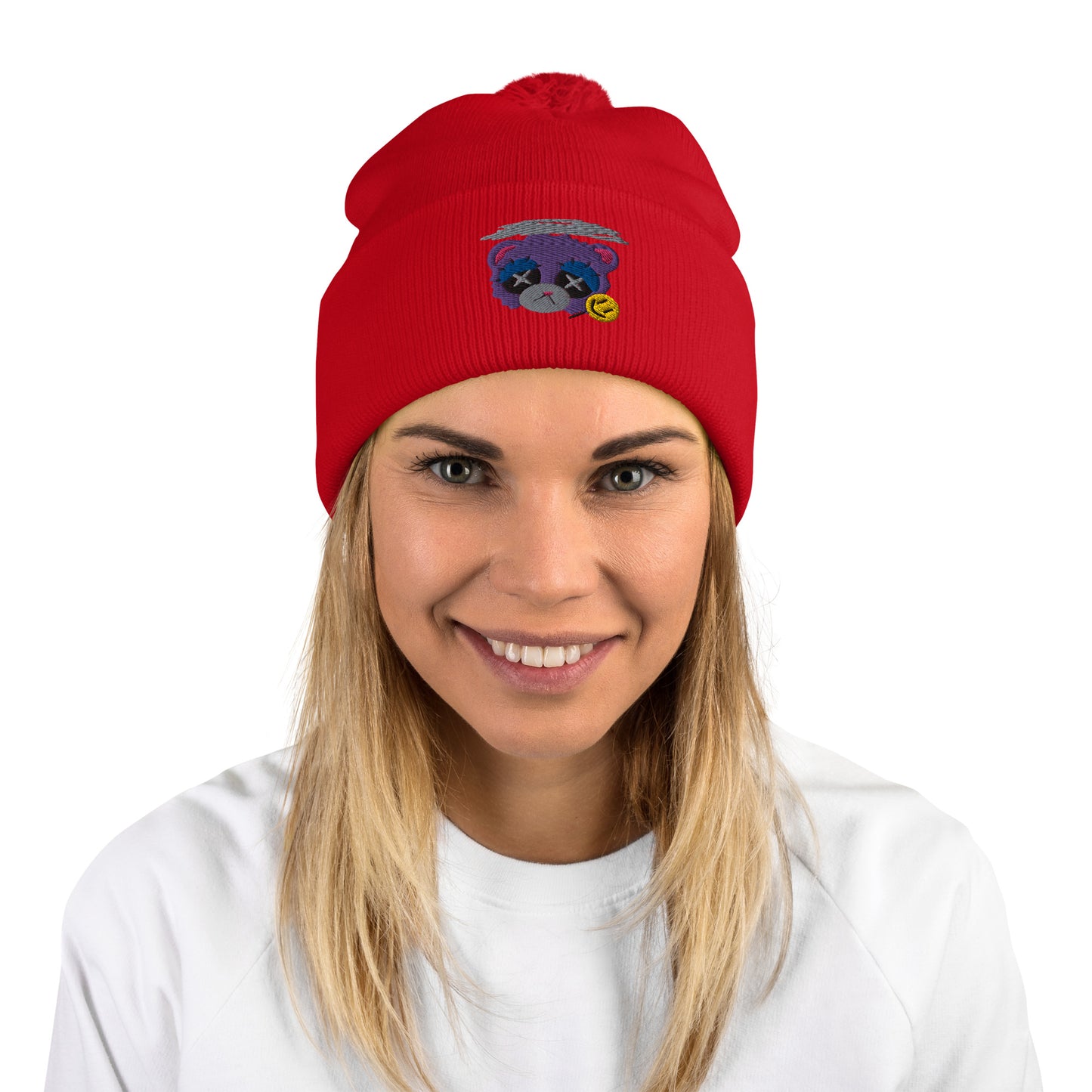 Depression Bear Pom-Pom Beanie