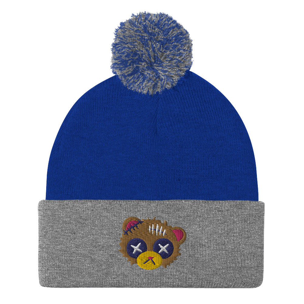 Damaged Bear Pom-Pom Beanie