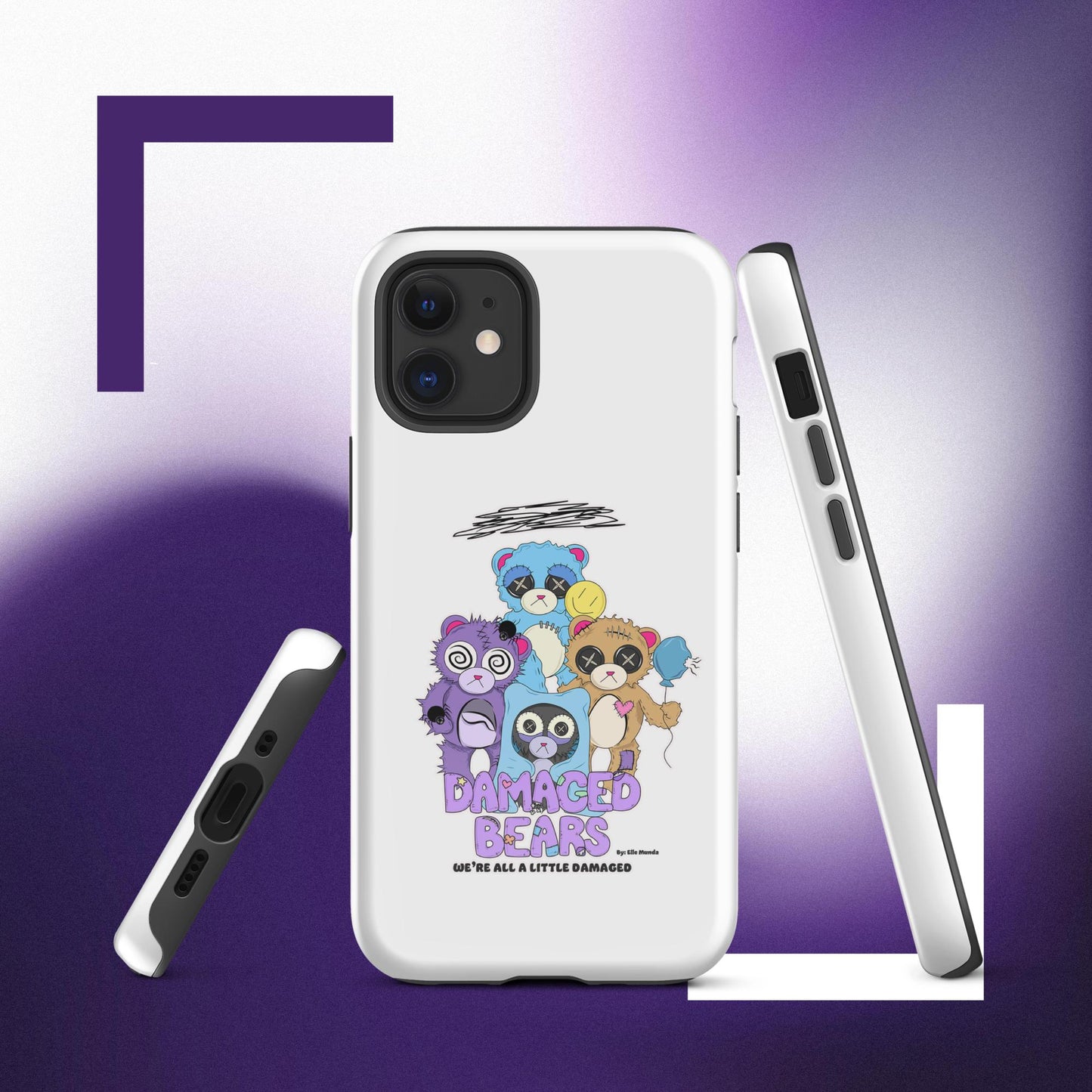 White Damaged Bears Tough Case for iPhone®