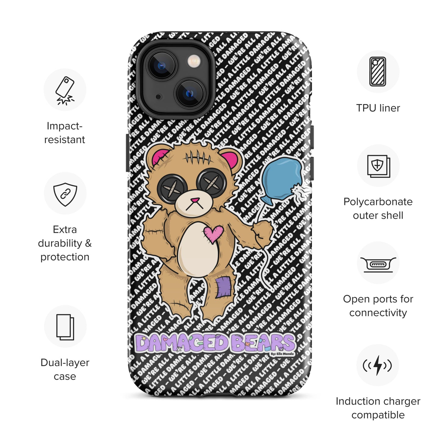 Damaged Bear Tough Case for iPhone®