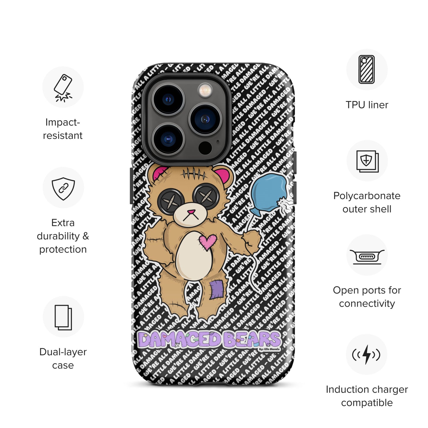 Damaged Bear Tough Case for iPhone®