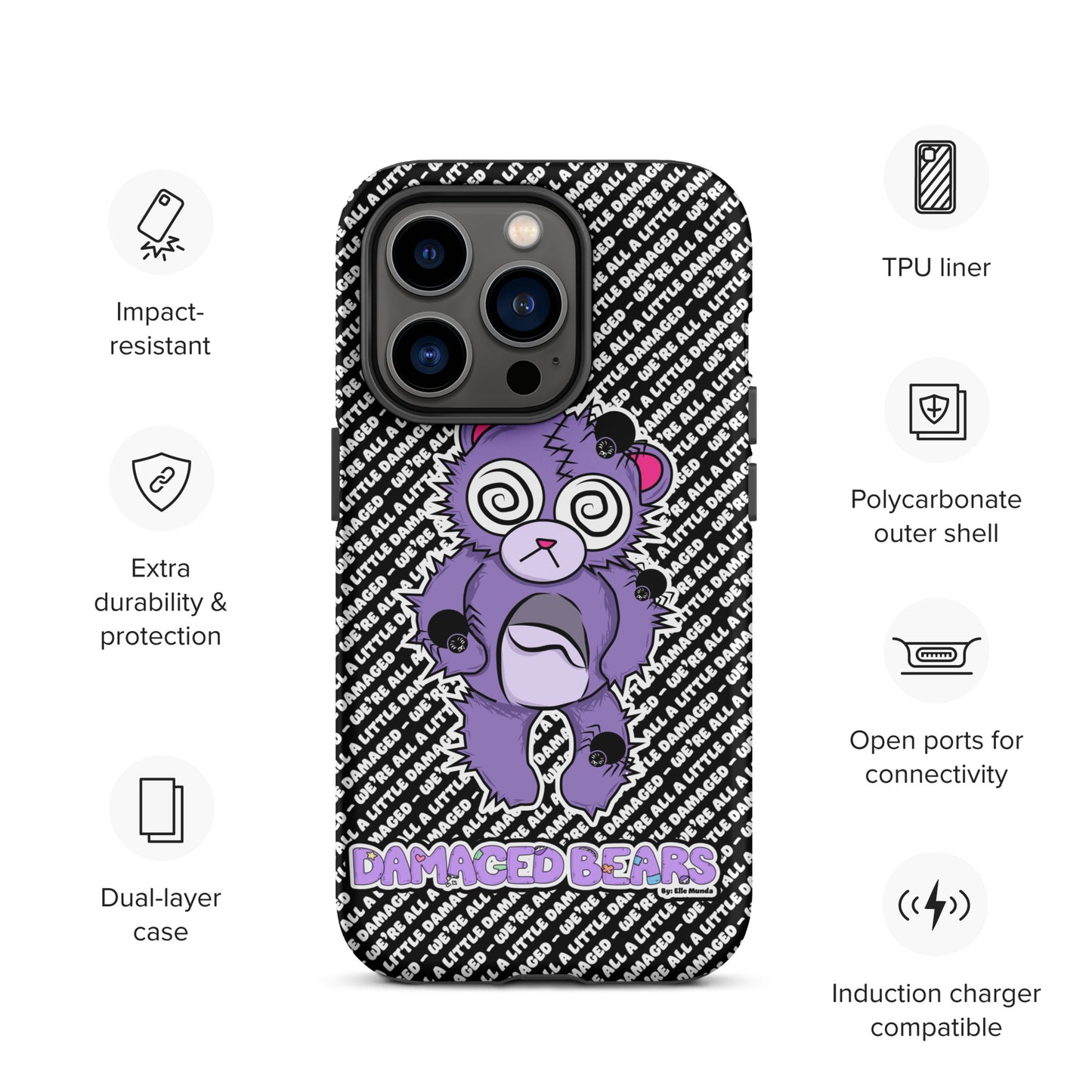Anxiety Bear Tough Case for iPhone®