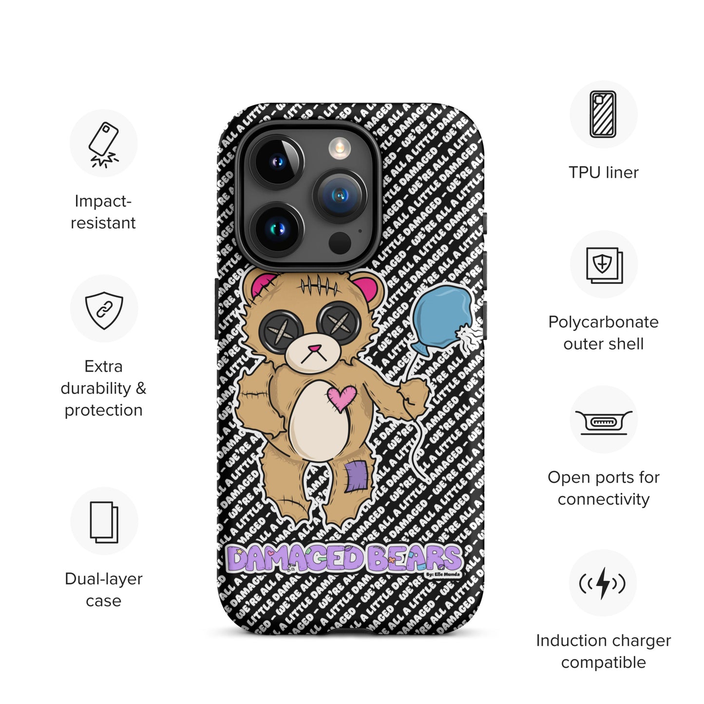 Damaged Bear Tough Case for iPhone®