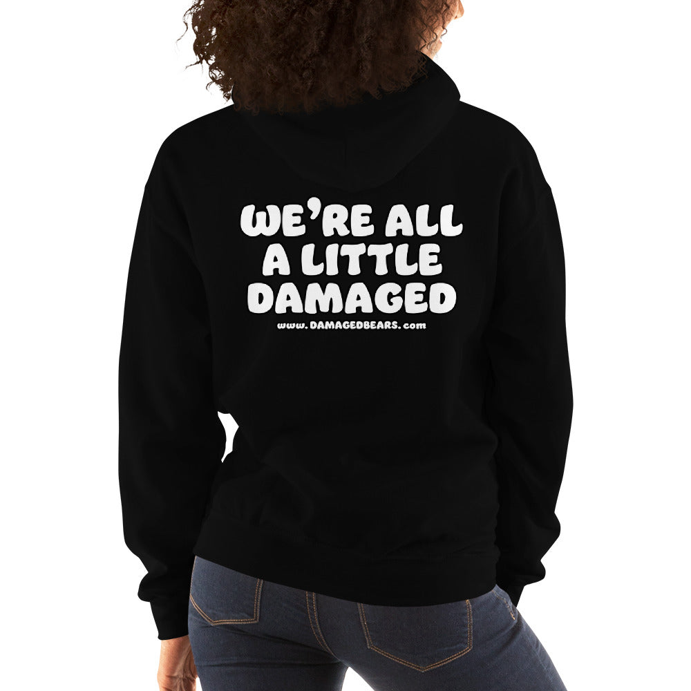 Anxiety Bear "We're All A Little Damaged" Unisex Hoodie