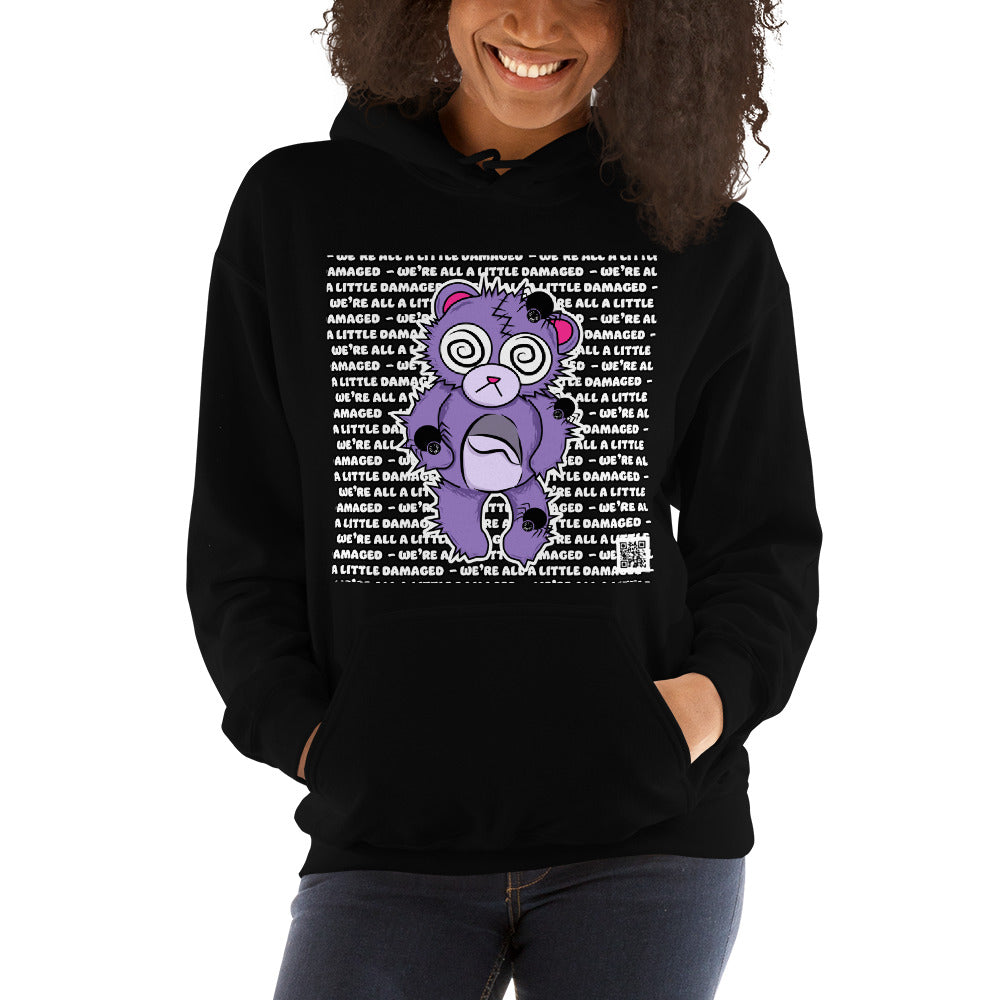 Anxiety Bear "We're All A Little Damaged" Unisex Hoodie