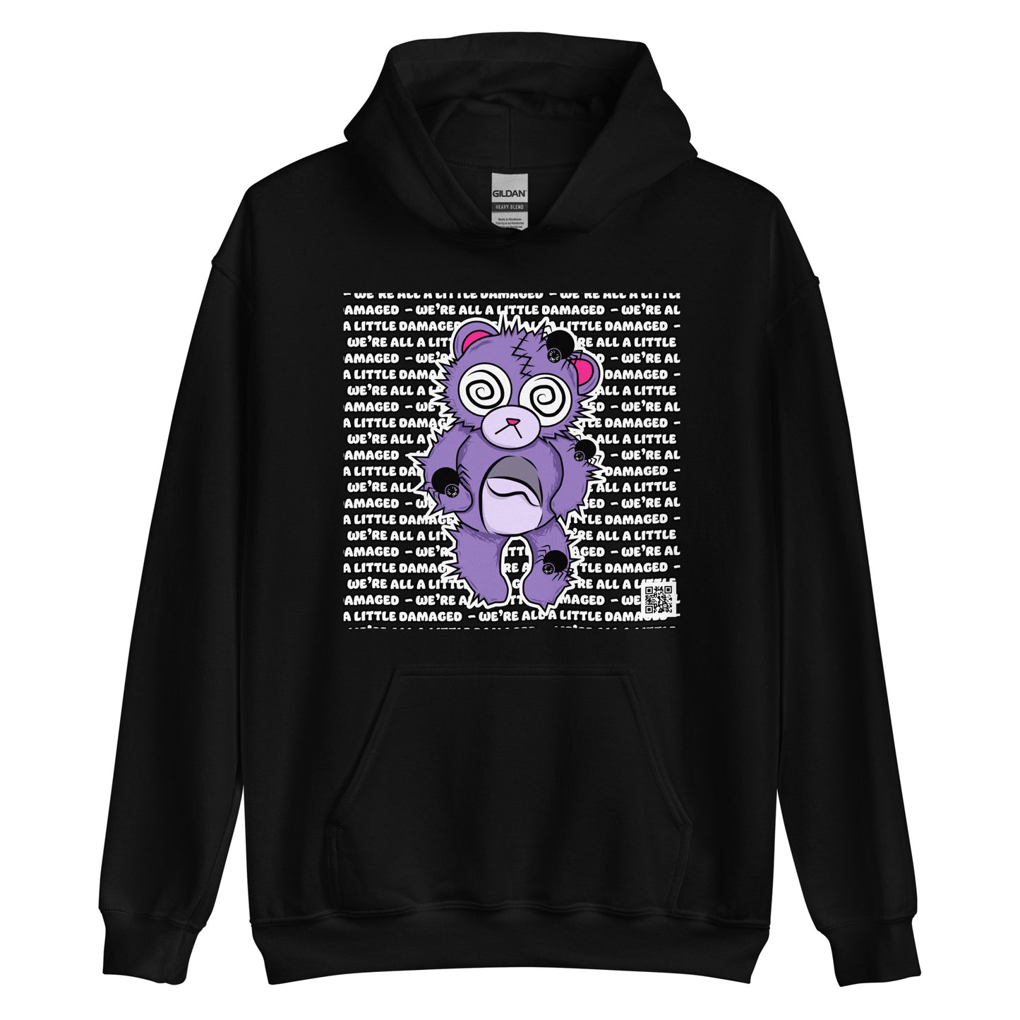 Anxiety Bear "We're All A Little Damaged" Unisex Hoodie