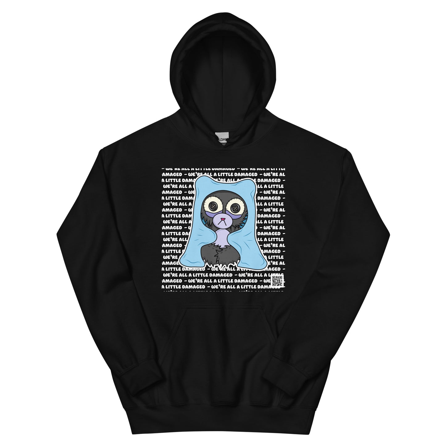 Insomnia Bear "We're All A Little Damaged" Unisex Hoodie