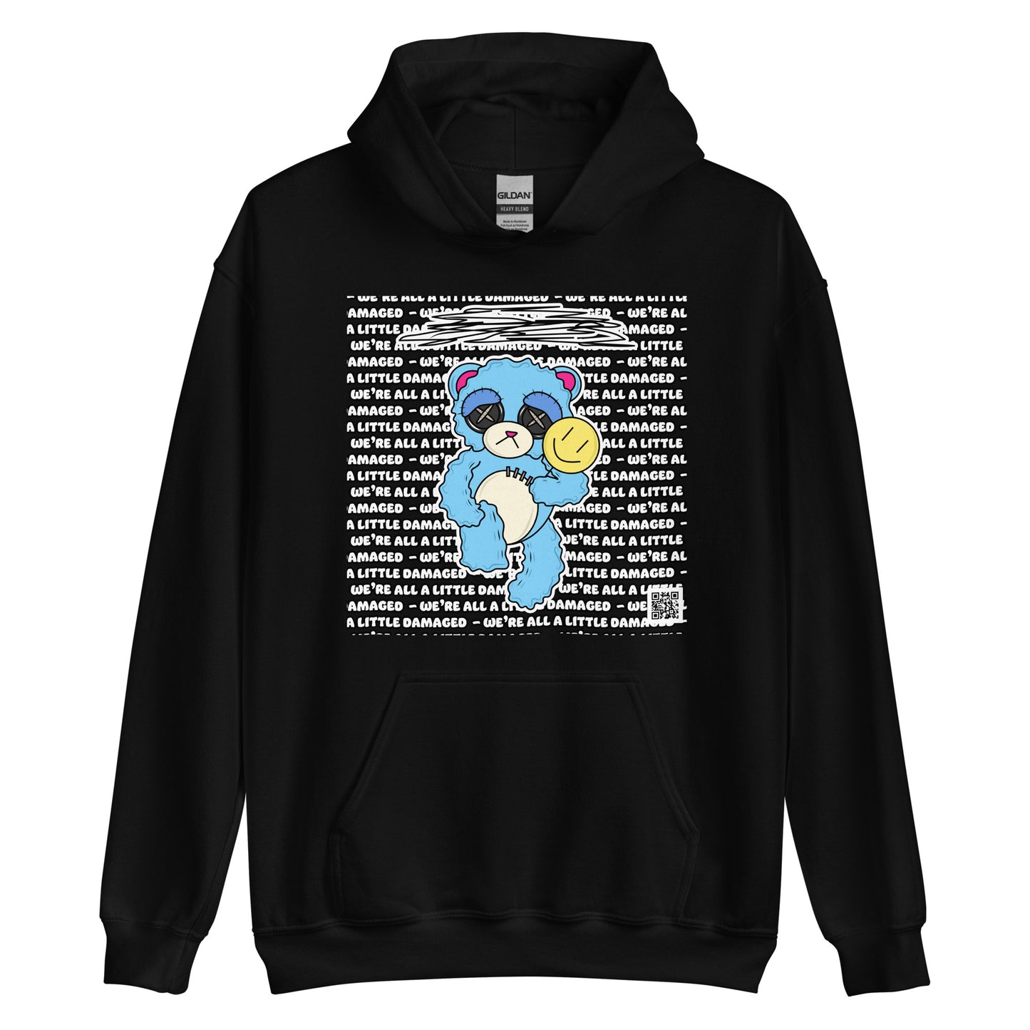 Depression Bear "We're All A Little Damaged" Unisex Hoodie