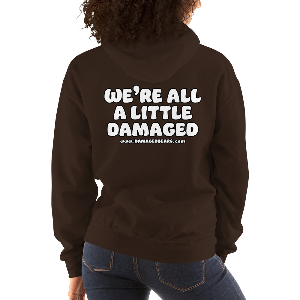 Anxiety Bear "We're All A Little Damaged" Unisex Hoodie