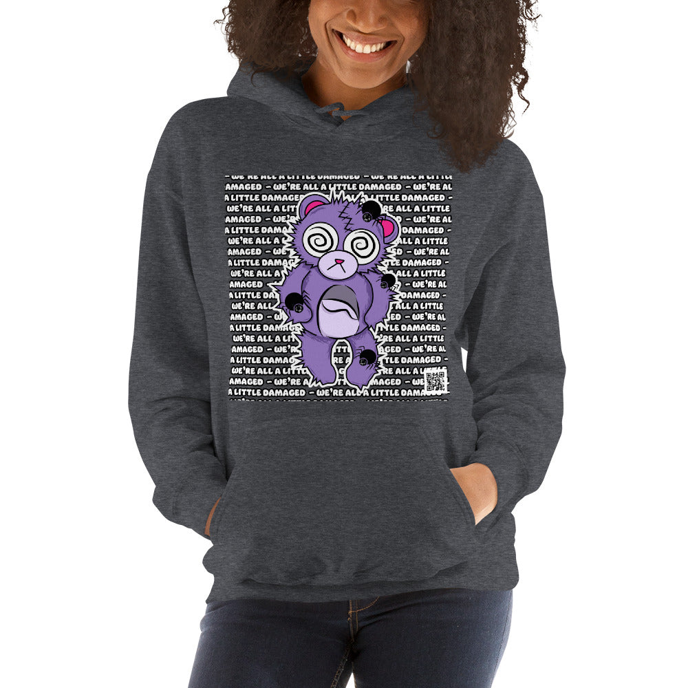 Anxiety Bear "We're All A Little Damaged" Unisex Hoodie