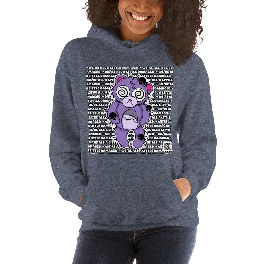 Anxiety Bear "We're All A Little Damaged" Unisex Hoodie