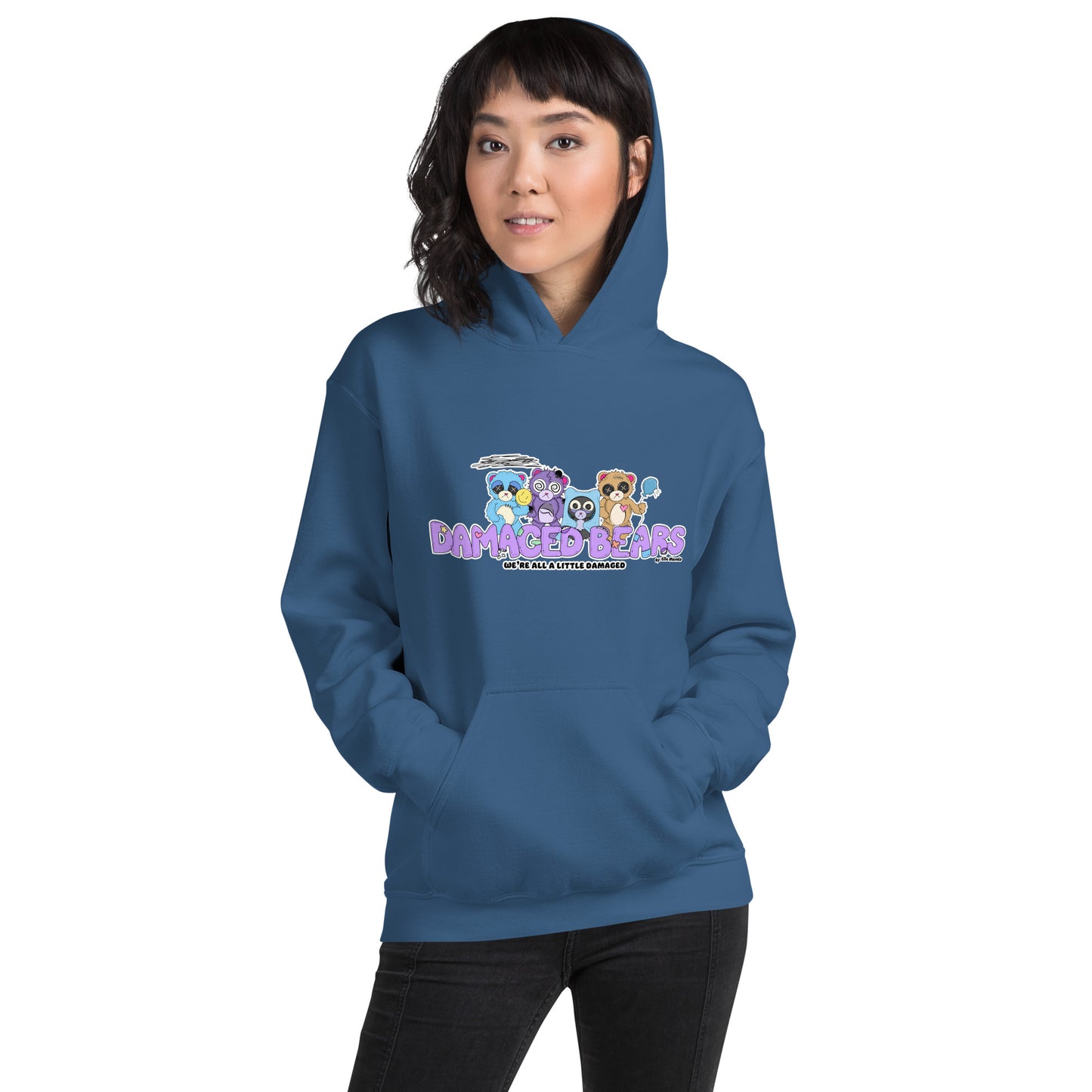 Damaged Bears Logo "We're All A Little Damaged" Unisex Hoodie