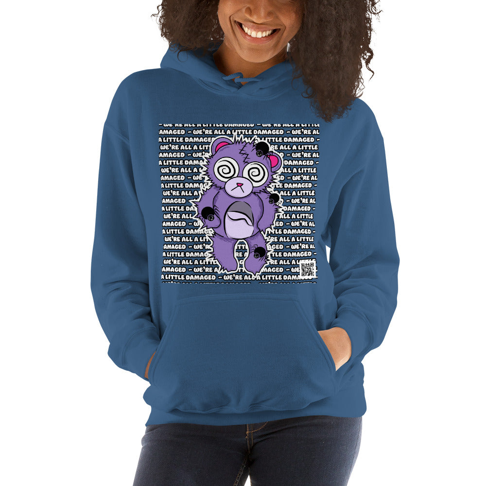 Anxiety Bear "We're All A Little Damaged" Unisex Hoodie