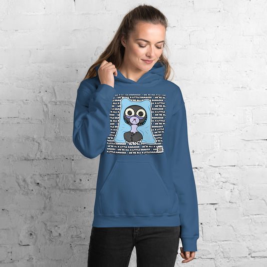 Insomnia Bear "We're All A Little Damaged" Unisex Hoodie