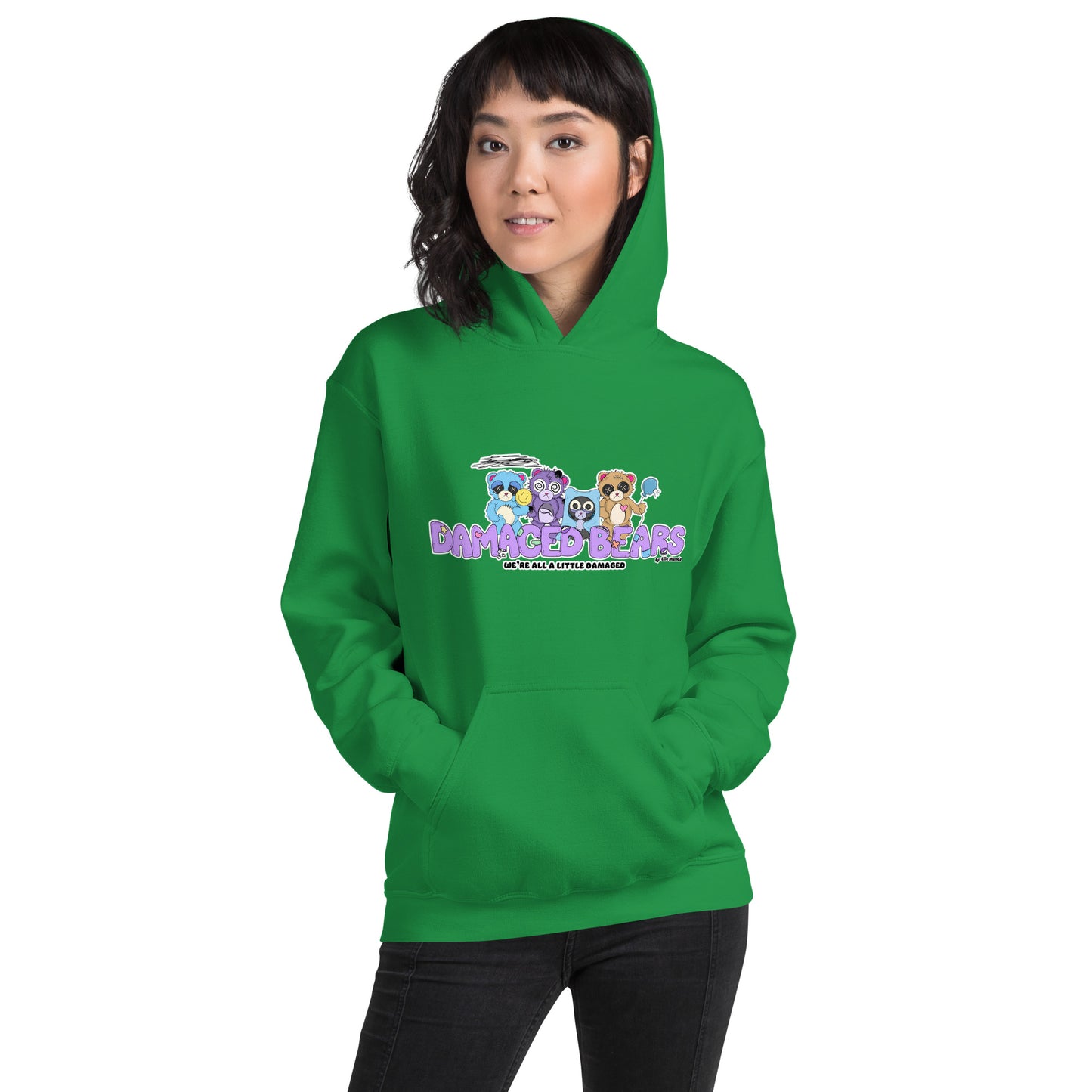 Damaged Bears Logo "We're All A Little Damaged" Unisex Hoodie