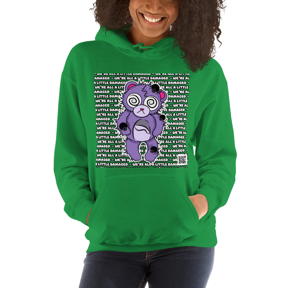 Anxiety Bear "We're All A Little Damaged" Unisex Hoodie