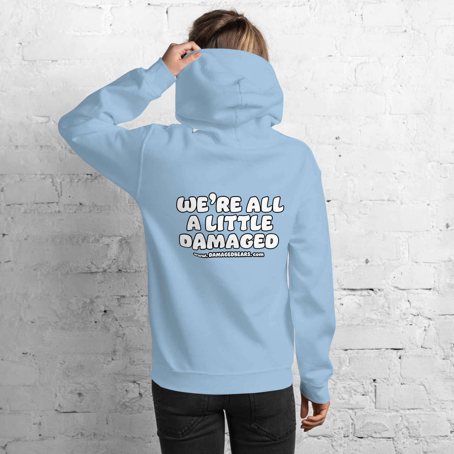 Insomnia Bear "We're All A Little Damaged" Unisex Hoodie