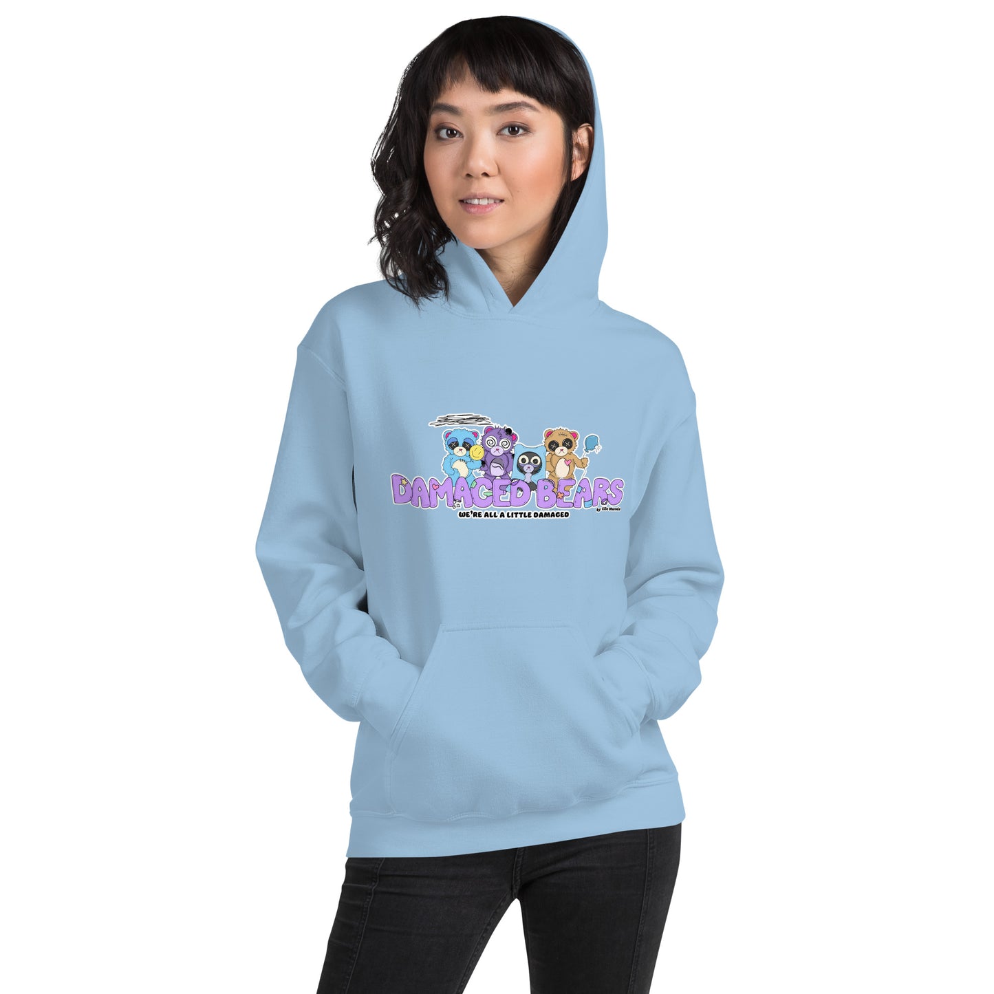 Damaged Bears Logo "We're All A Little Damaged" Unisex Hoodie