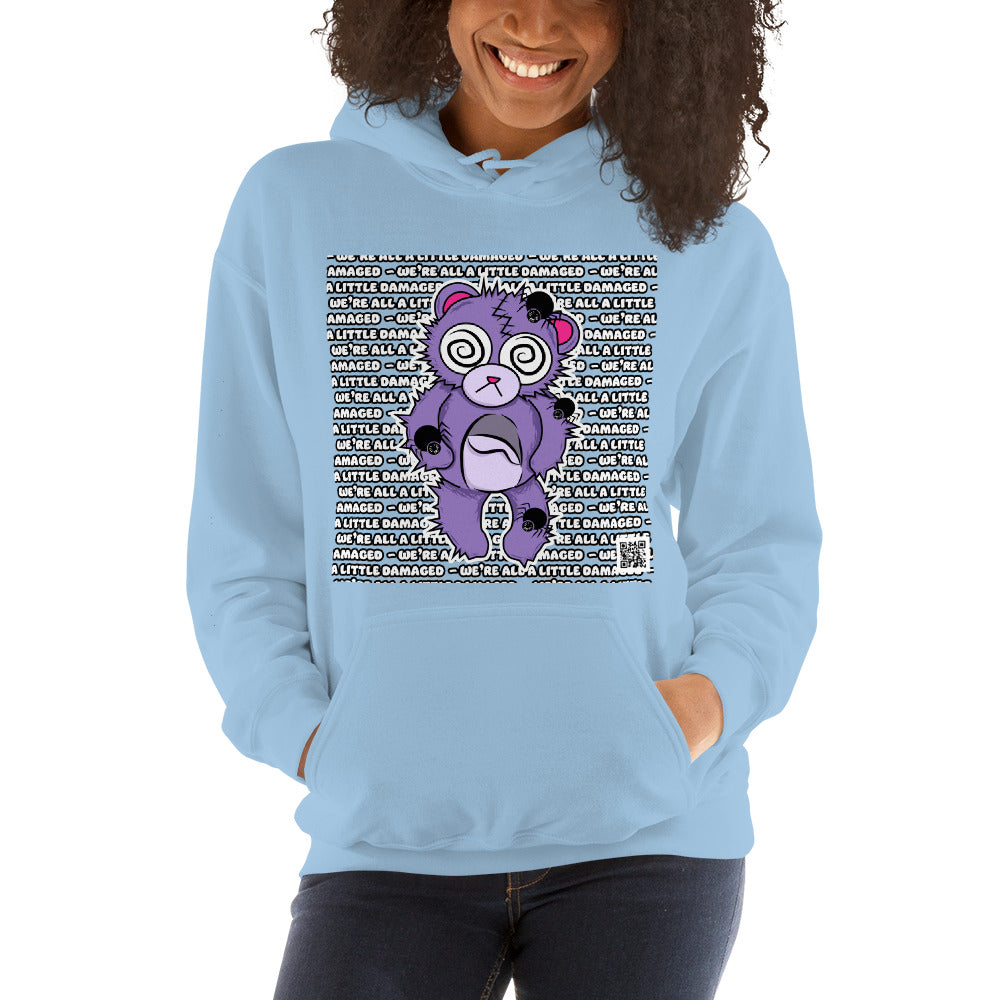 Anxiety Bear "We're All A Little Damaged" Unisex Hoodie