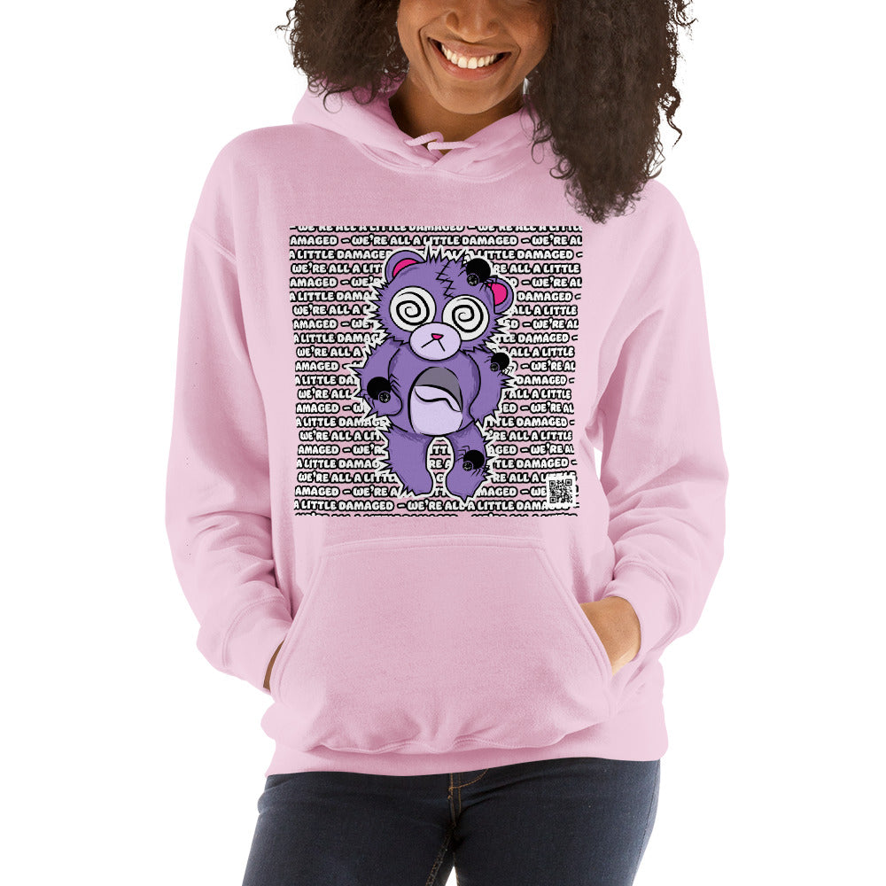 Anxiety Bear "We're All A Little Damaged" Unisex Hoodie