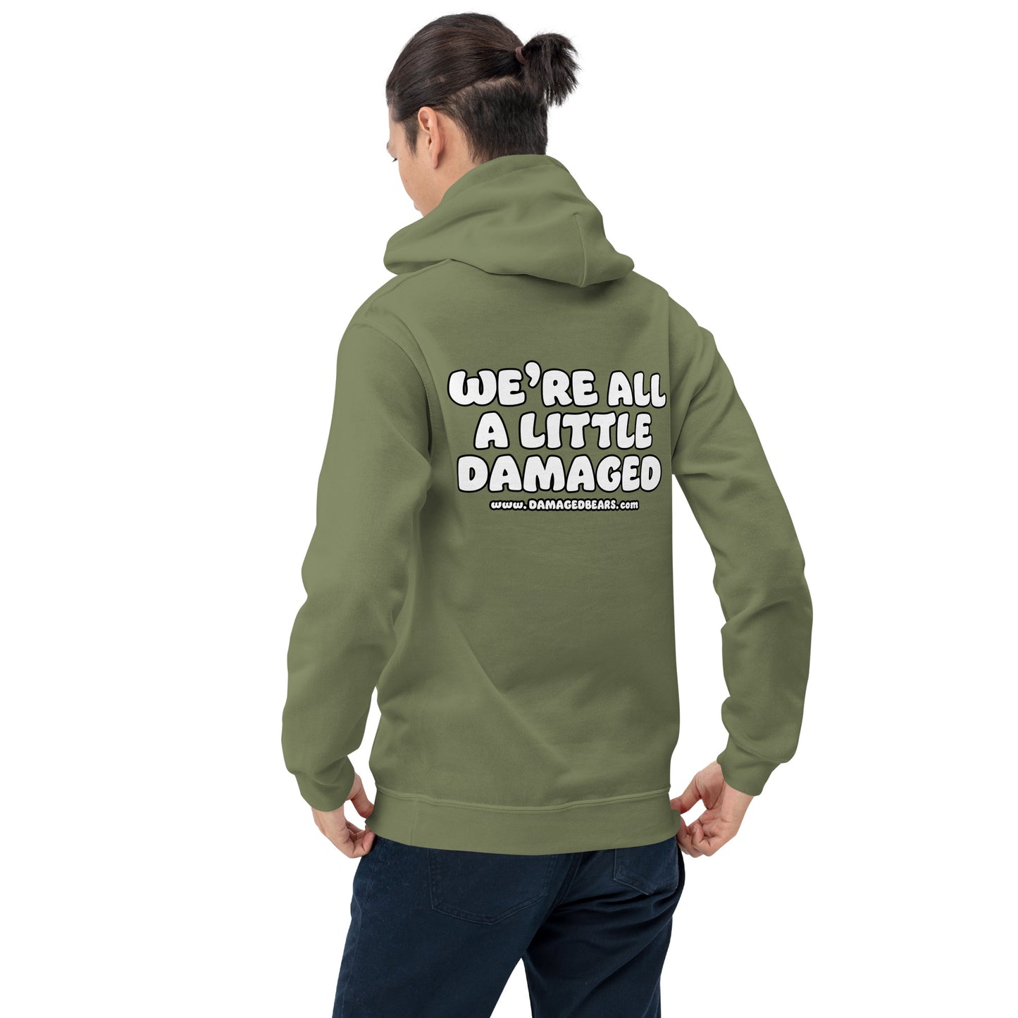 Depression Bear "We're All A Little Damaged" Unisex Hoodie