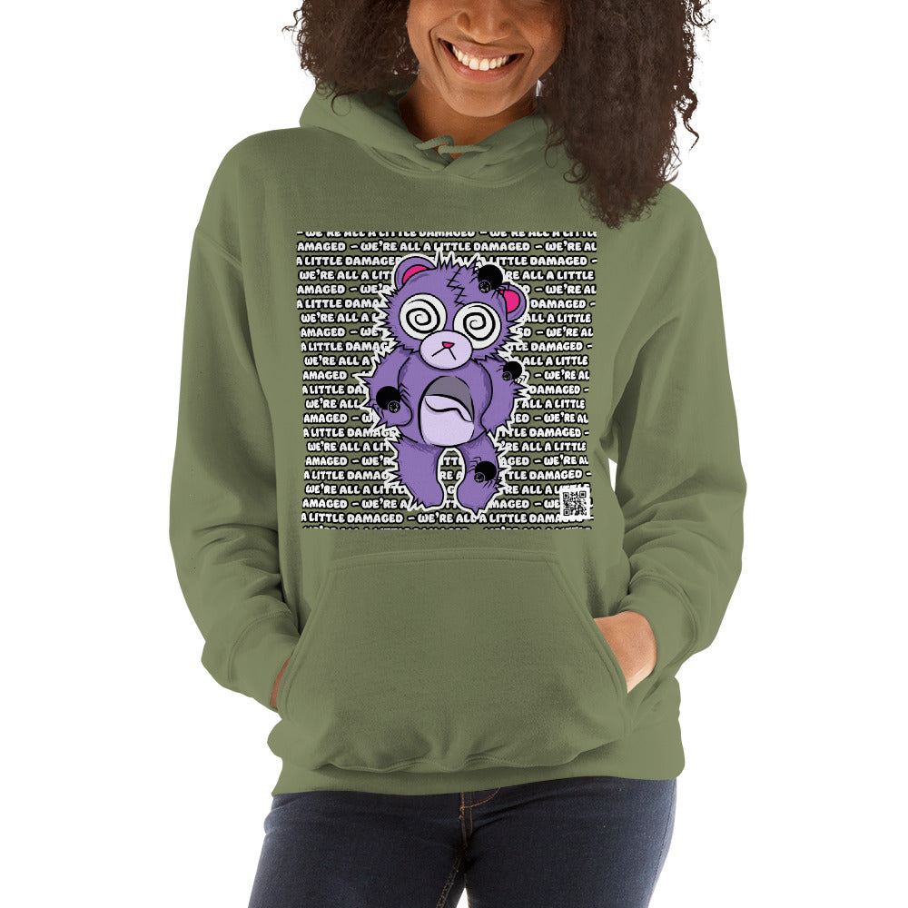 Anxiety Bear "We're All A Little Damaged" Unisex Hoodie