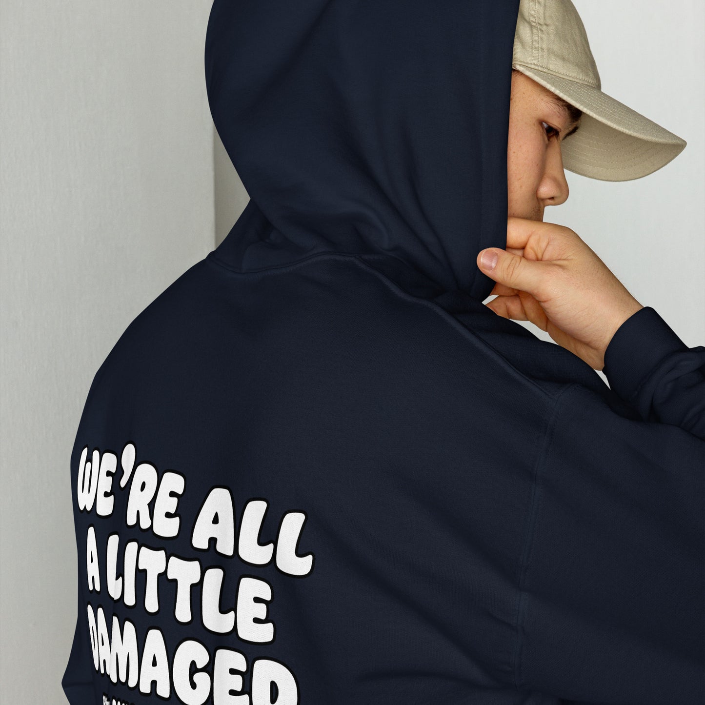 Anxiety Bear "We're All A Little Damaged" Unisex Hoodie