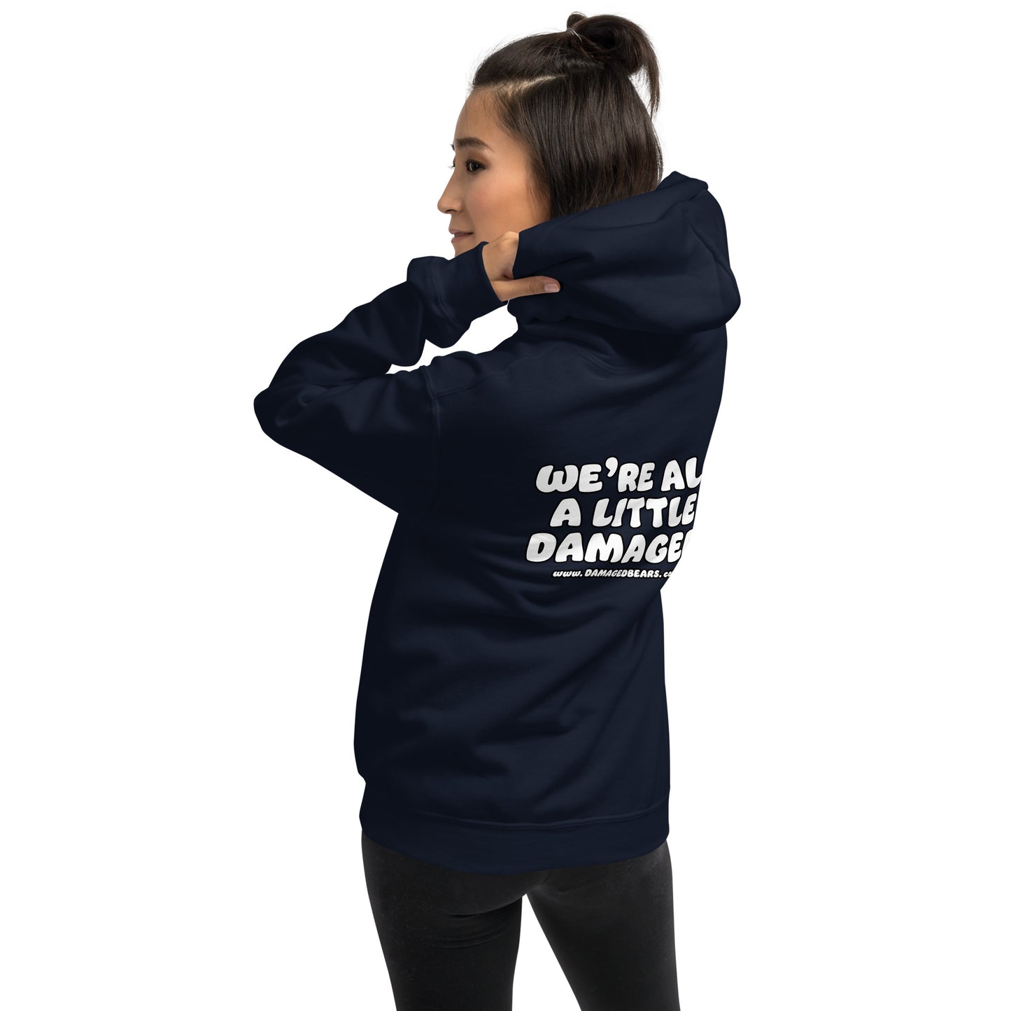 Anxiety Bear "We're All A Little Damaged" Unisex Hoodie