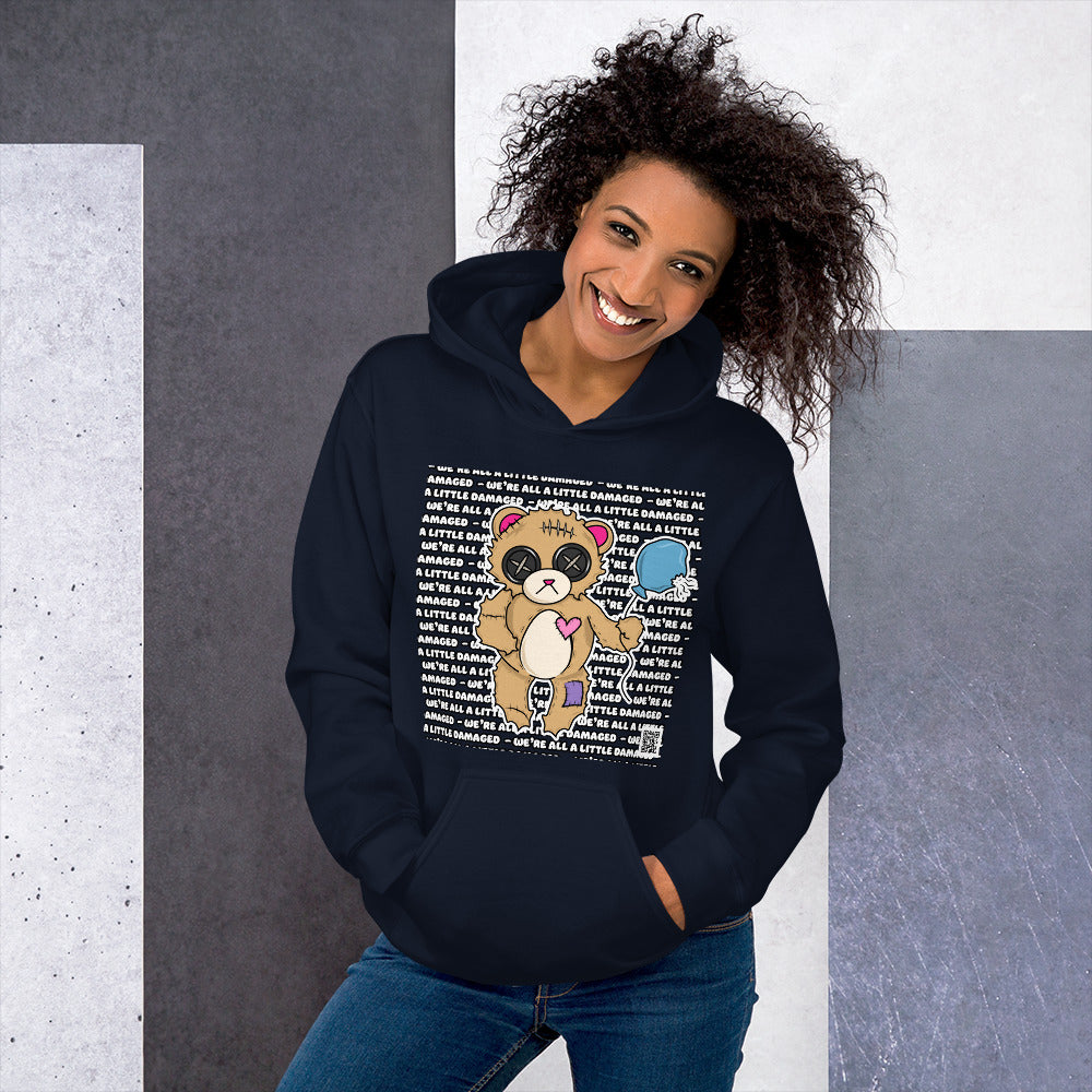 Damaged Bear "We're All A Little Damaged" Unisex Hoodie