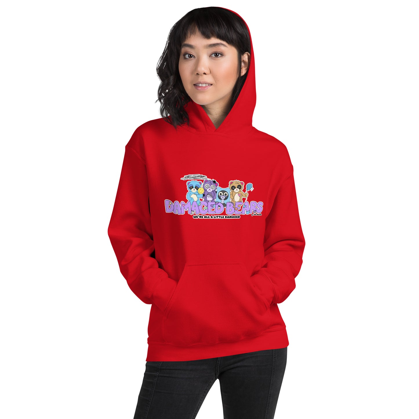 Damaged Bears Logo "We're All A Little Damaged" Unisex Hoodie