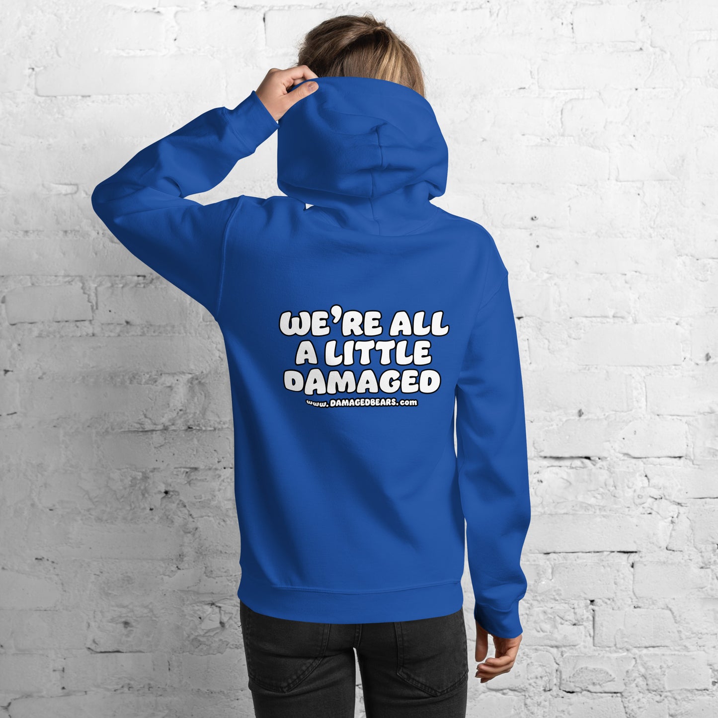 Insomnia Bear "We're All A Little Damaged" Unisex Hoodie