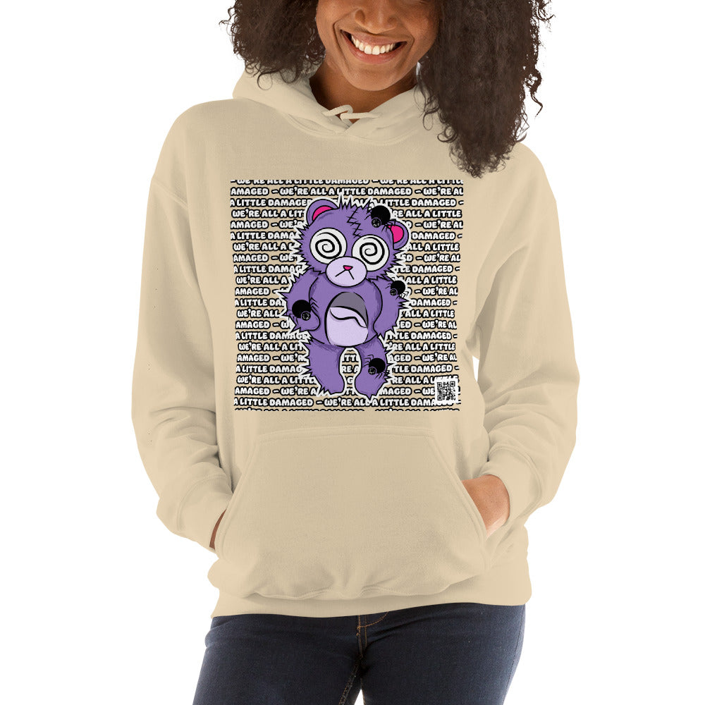 Anxiety Bear "We're All A Little Damaged" Unisex Hoodie