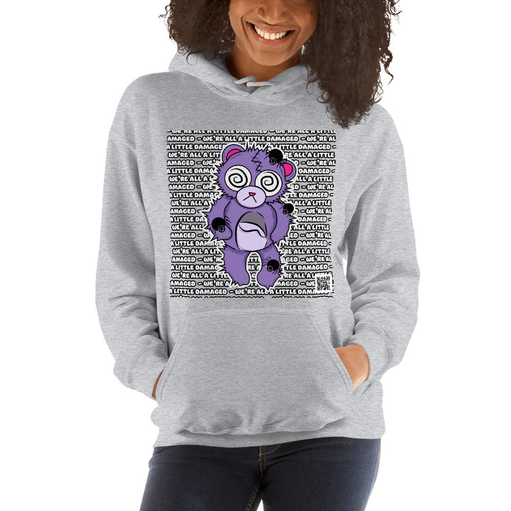 Anxiety Bear "We're All A Little Damaged" Unisex Hoodie