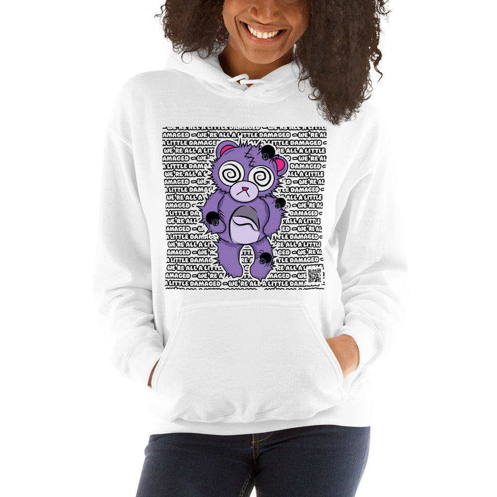 Anxiety Bear "We're All A Little Damaged" Unisex Hoodie